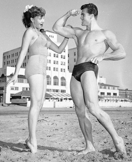 building muscle on the beach