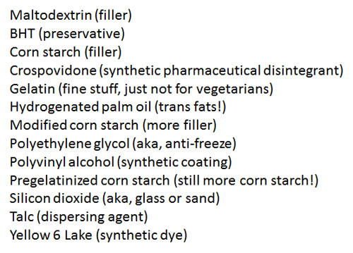 centrum non-nutrients list