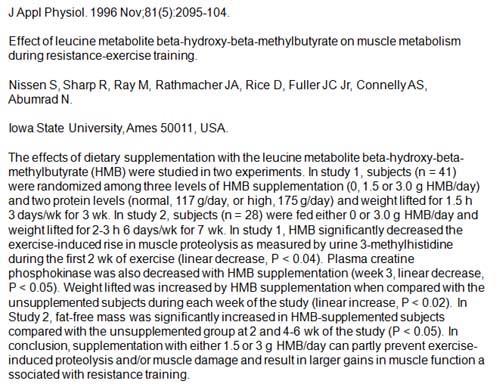 bodybuilding supplements - hmb study