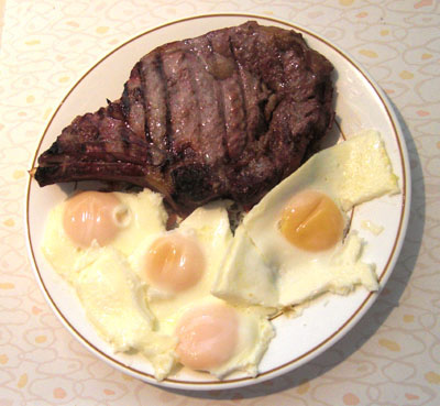 protein supplements - rib eye steak and eggs