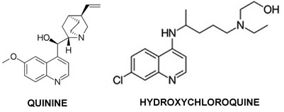 quinine - HCQ chemical structures