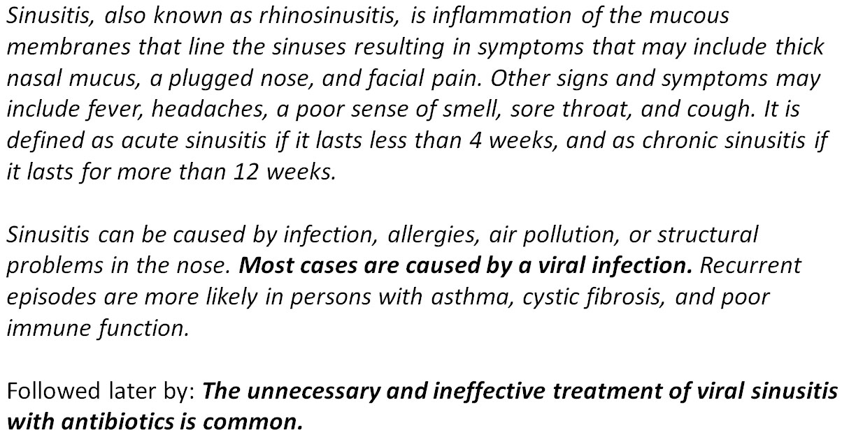 sinusitis on wikipedia